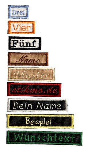 Namensschild gestickt klett - namensschild, gestickt,