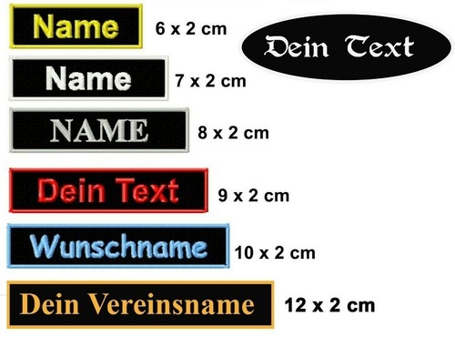Namensschild patches aufnäher - namensschild,